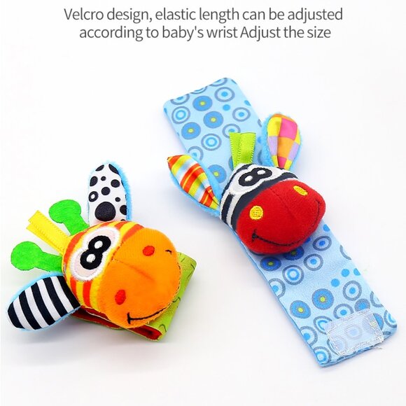 Infant bed bell baby kids plush Toddler Baby Handbell Ring Bell socks Toy Jungle - Picture 13 of 16